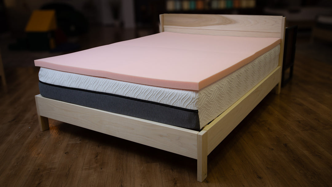 Lifestyle photo of mattress topper on a mattress