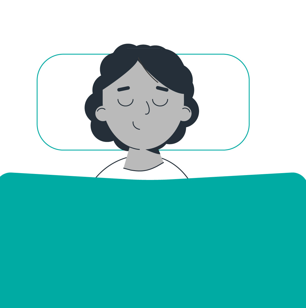 Graphic showing a person sleeping on their back