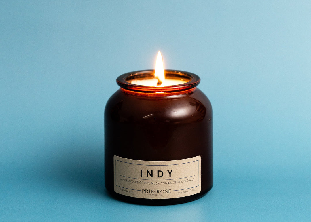 Primrose candle in Indy scent